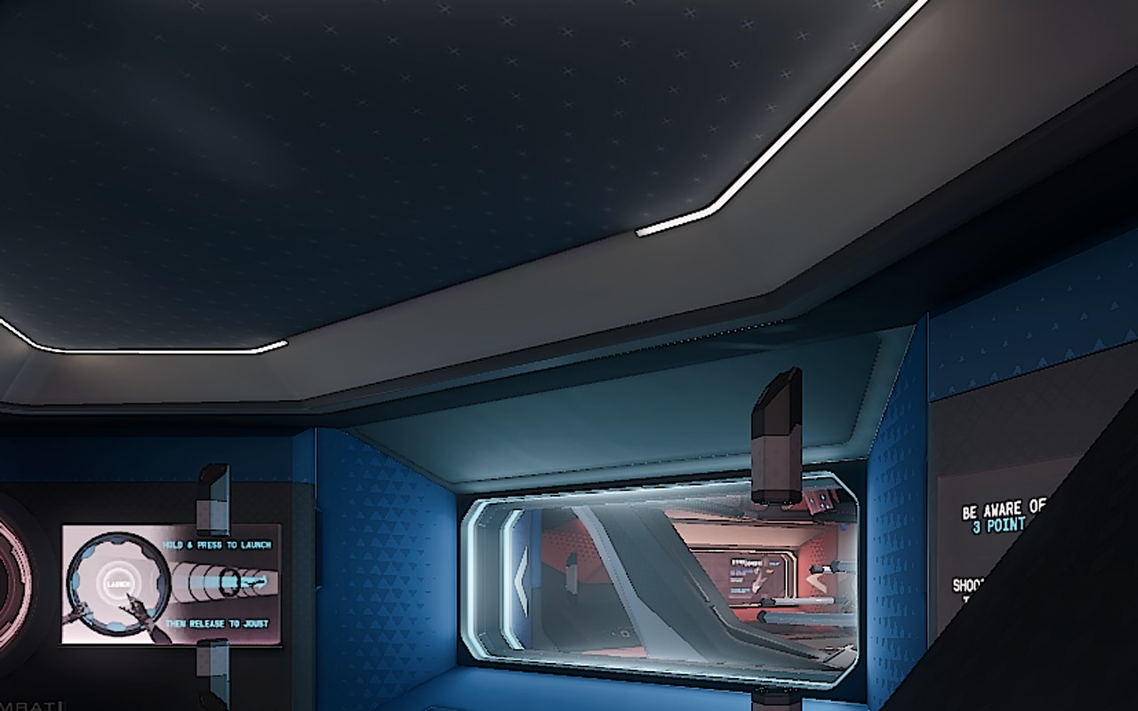 Lobby: a blue room through the opening. on PC