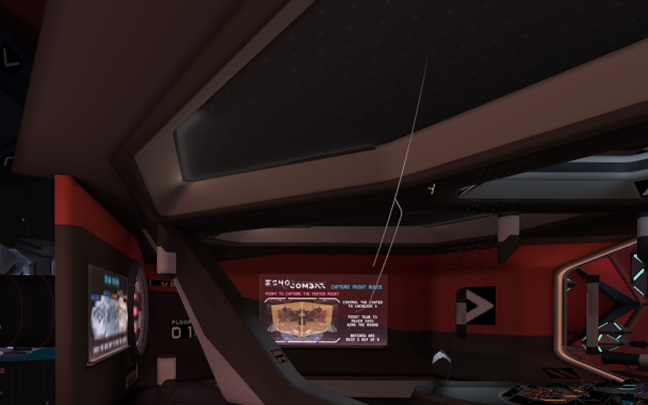 Lobby: the red wall by a doorway. on Quest 3