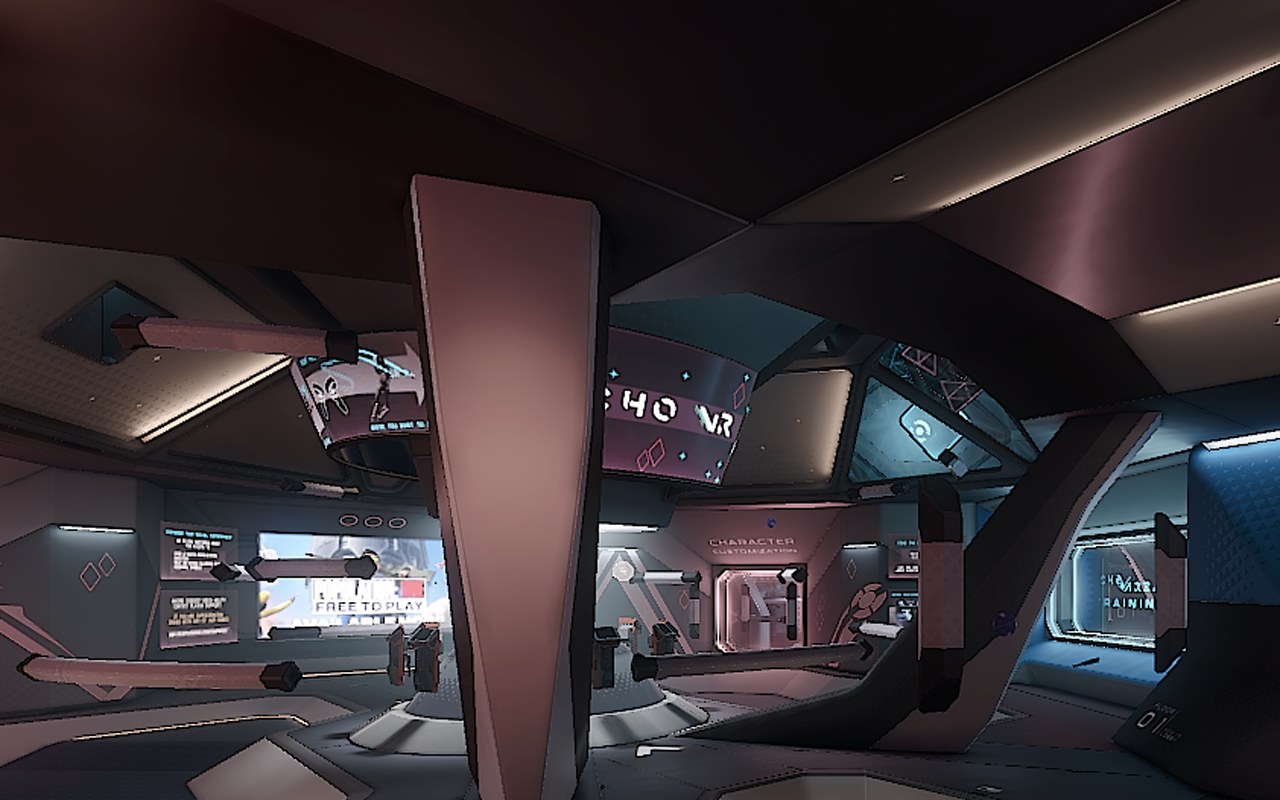 Lobby: a hall with a pillar. on PC