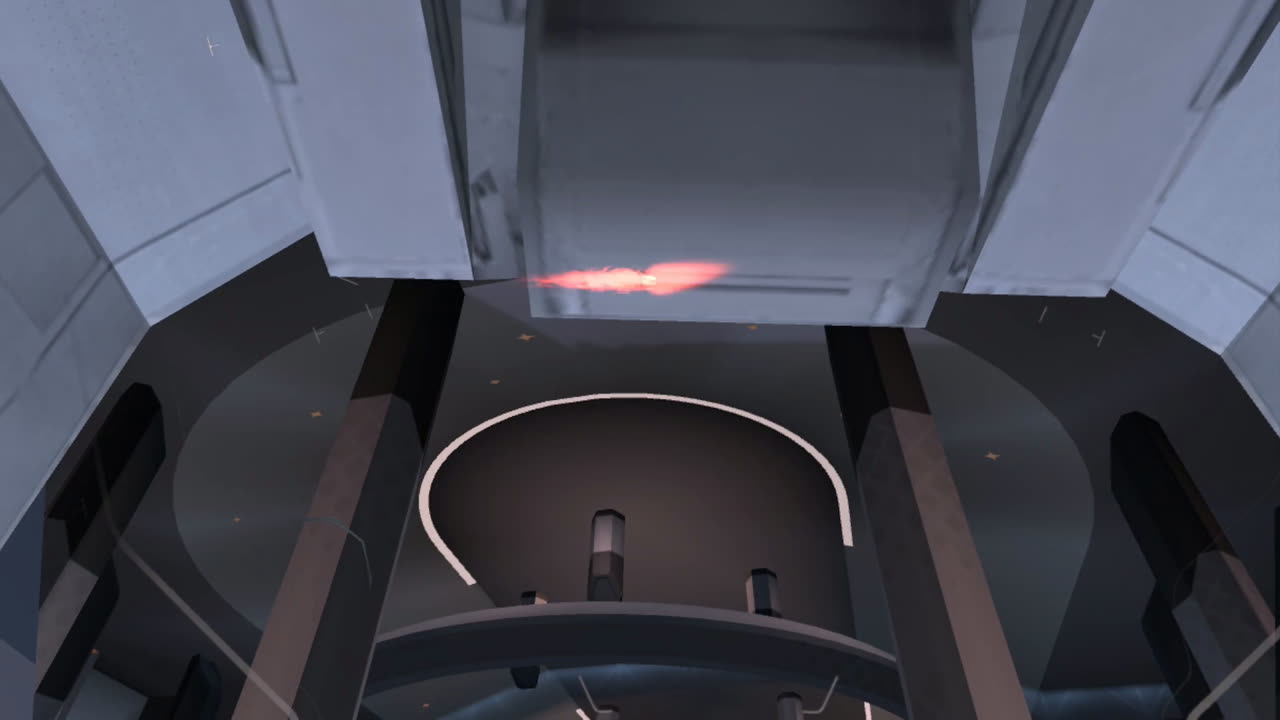 Quest 3, same view with the real PC assault-rifle muzzle flash (test shot, depth check off).